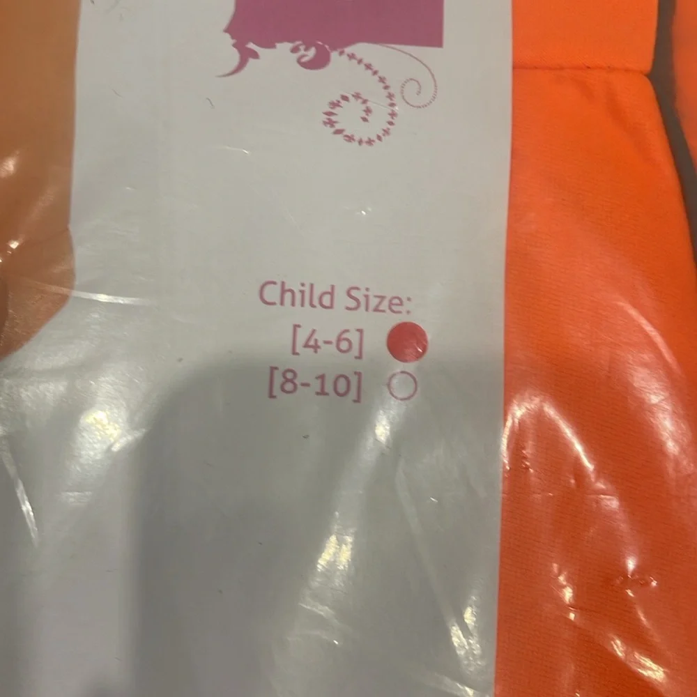 Orange Traffic Cone Kids Costume size 4-6 nwt
